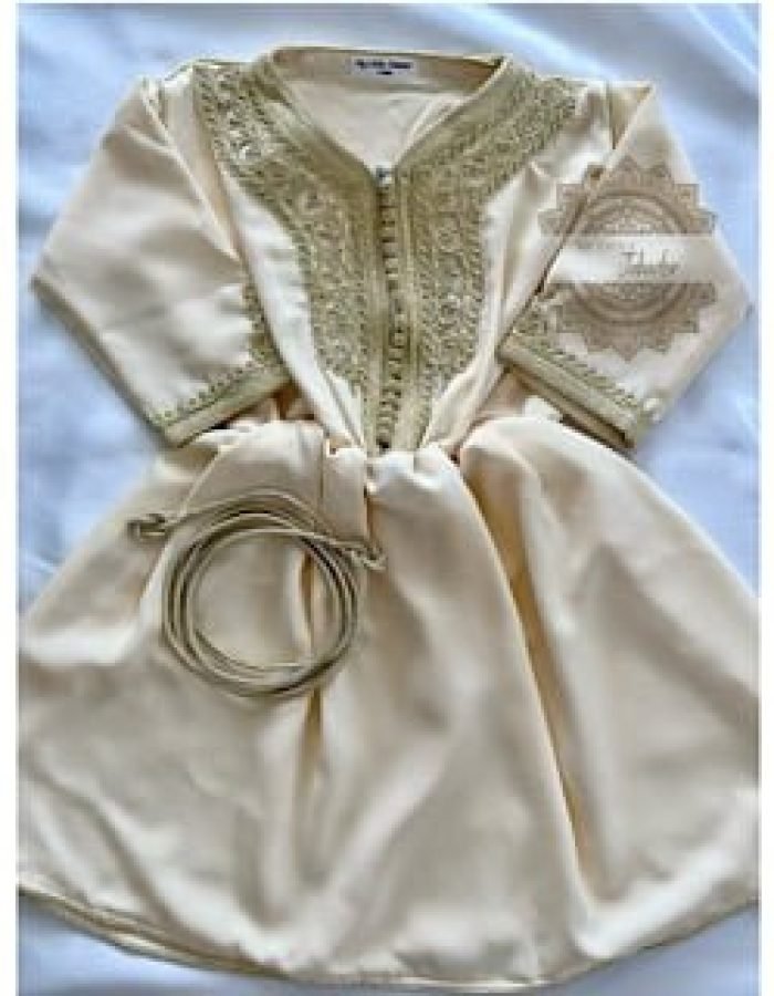 Caftan Fille Beige et Or